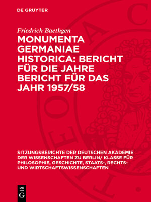 cover image of Monumenta Germaniae Historica